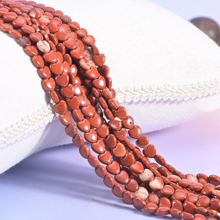 Red Jasper Heart Beads