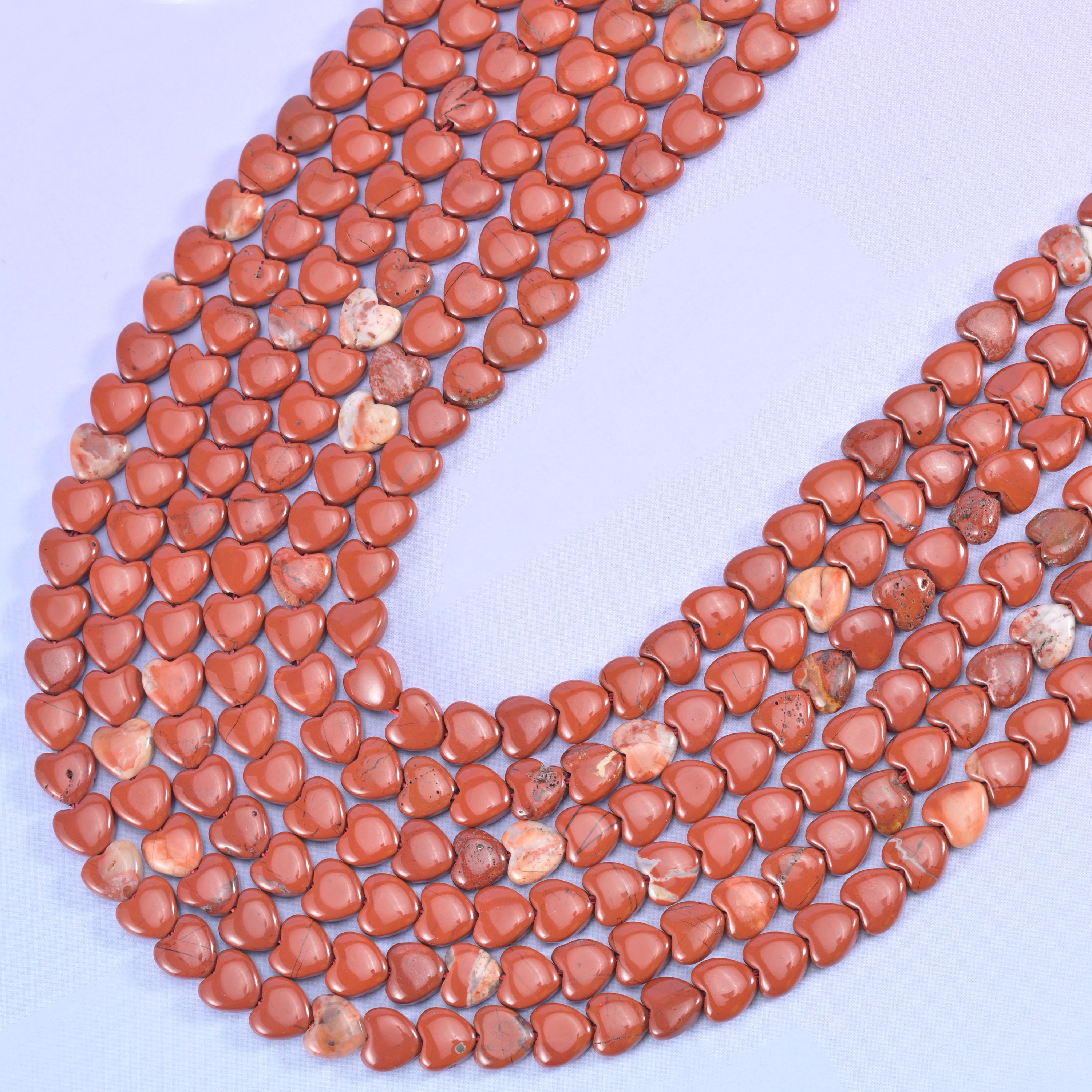 Red Jasper Heart Beads
