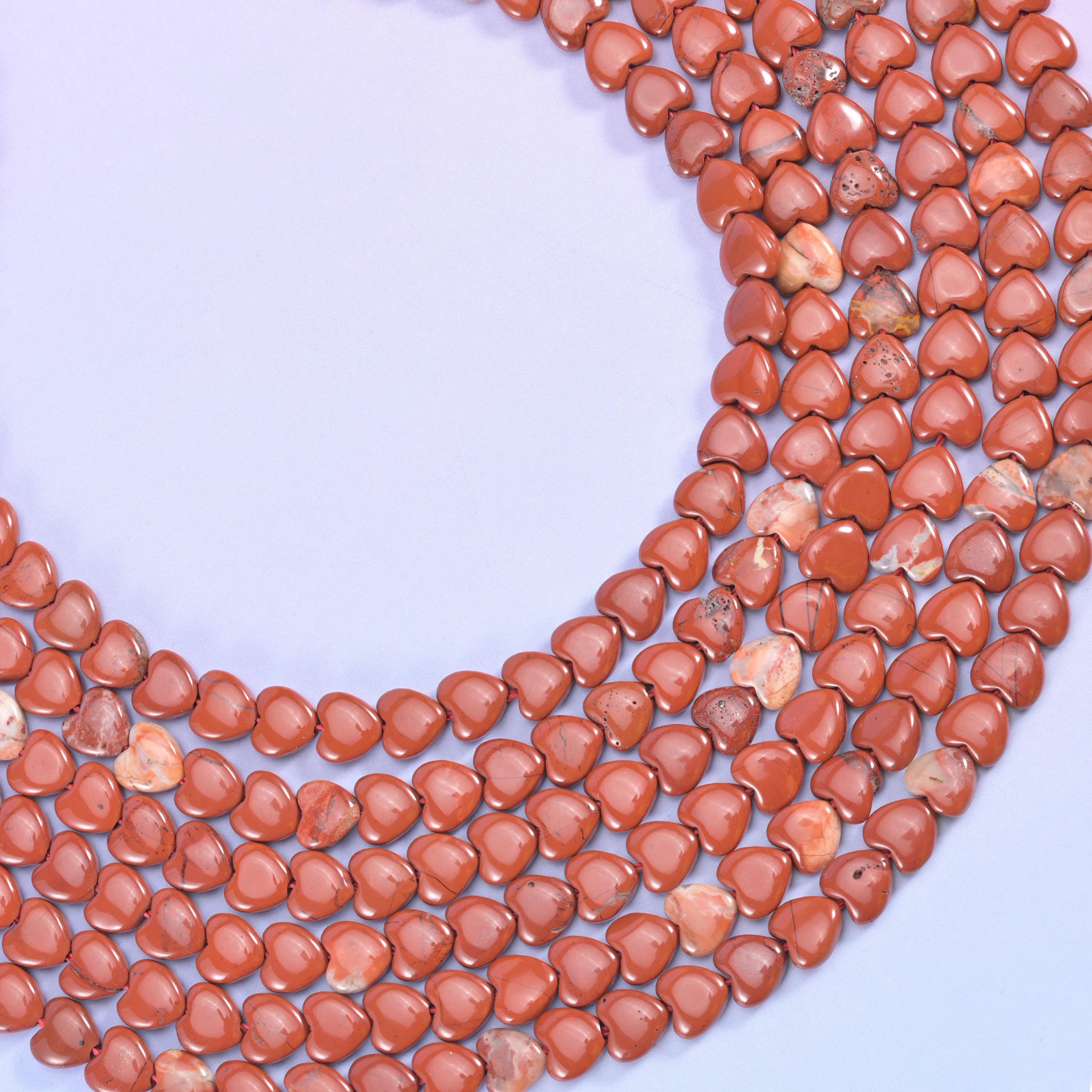 Red Jasper Heart Beads