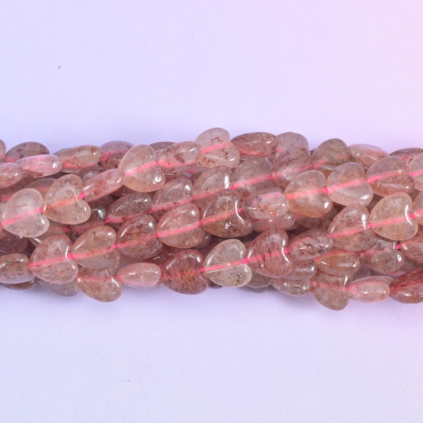 Strawberry Quartz Heart Beads 6mm Strand for Jewelry Making