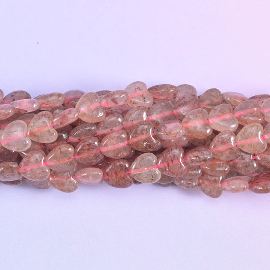 Strawberry Quartz Heart Beads 6mm Strand for Jewelry Making