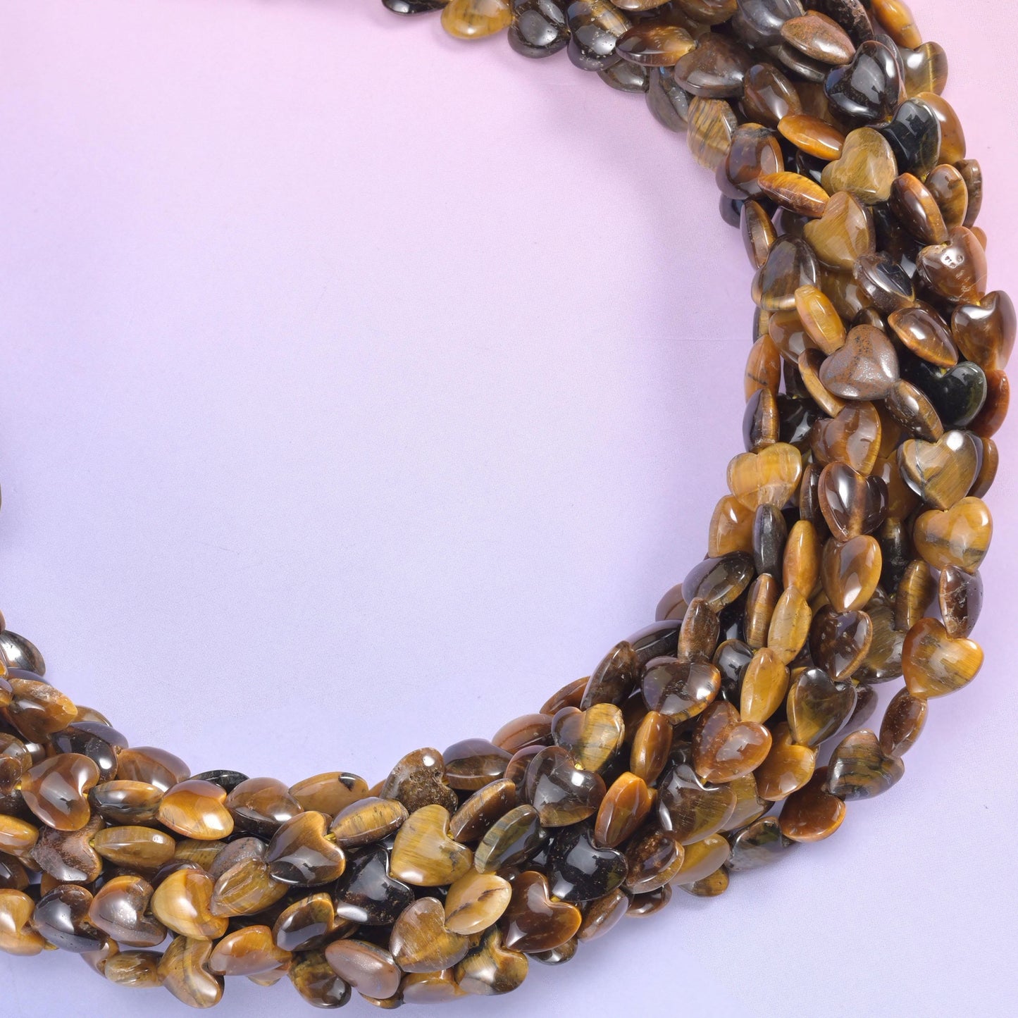 Tiger Eye Heart Beads 6mm Jewelry Making Strand