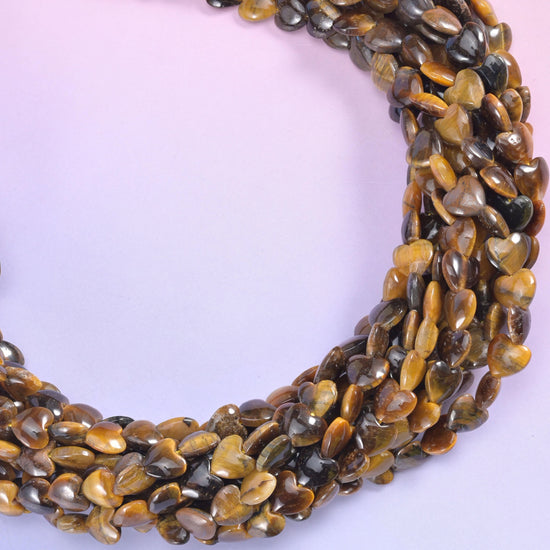 Tiger Eye Heart Beads 6mm Jewelry Making Strand