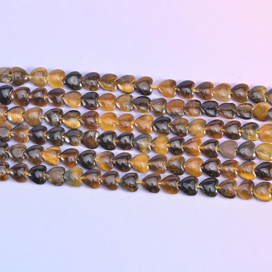 Tiger Eye Heart Beads 6mm Jewelry Making Strand