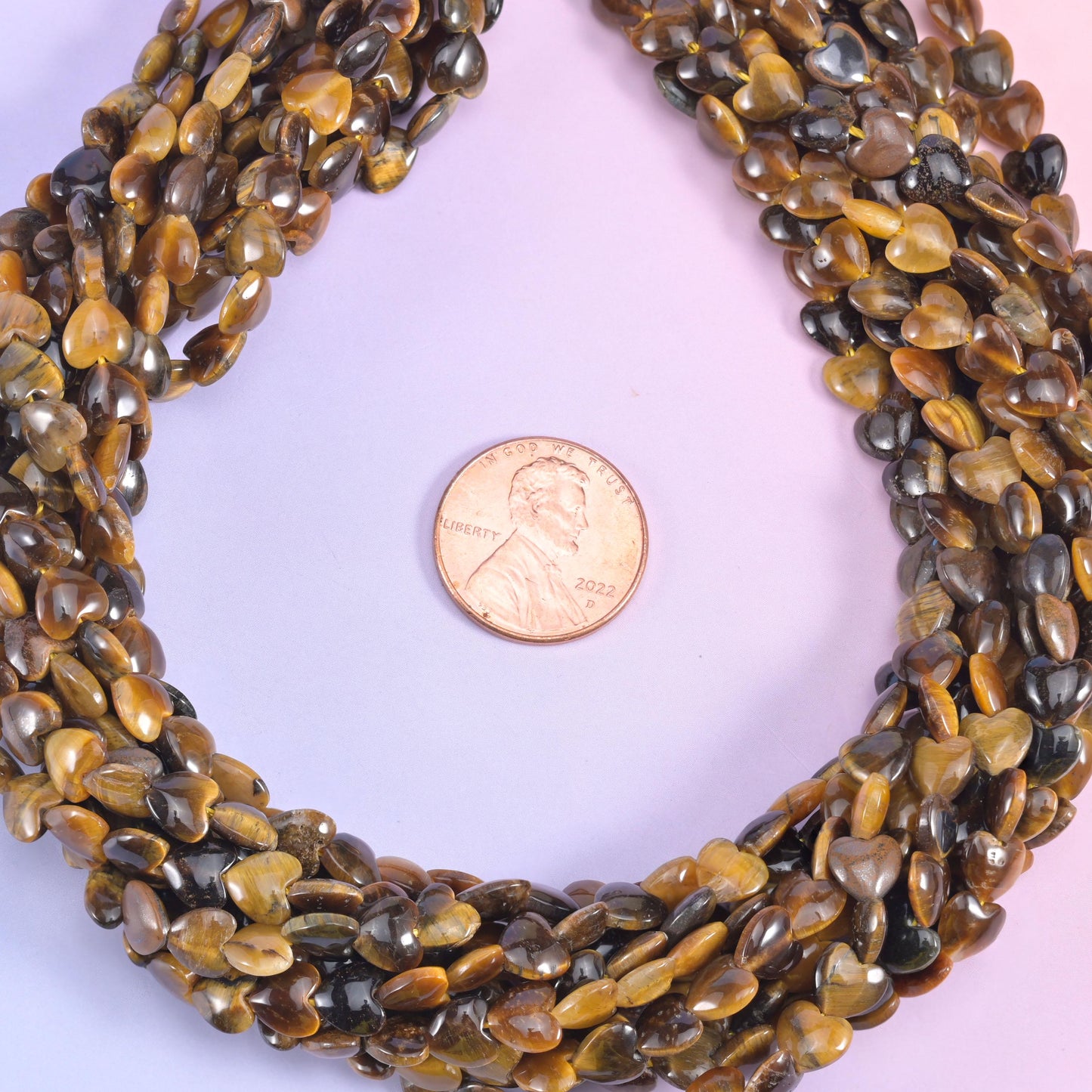 Tiger Eye Heart Beads 6mm Jewelry Making Strand