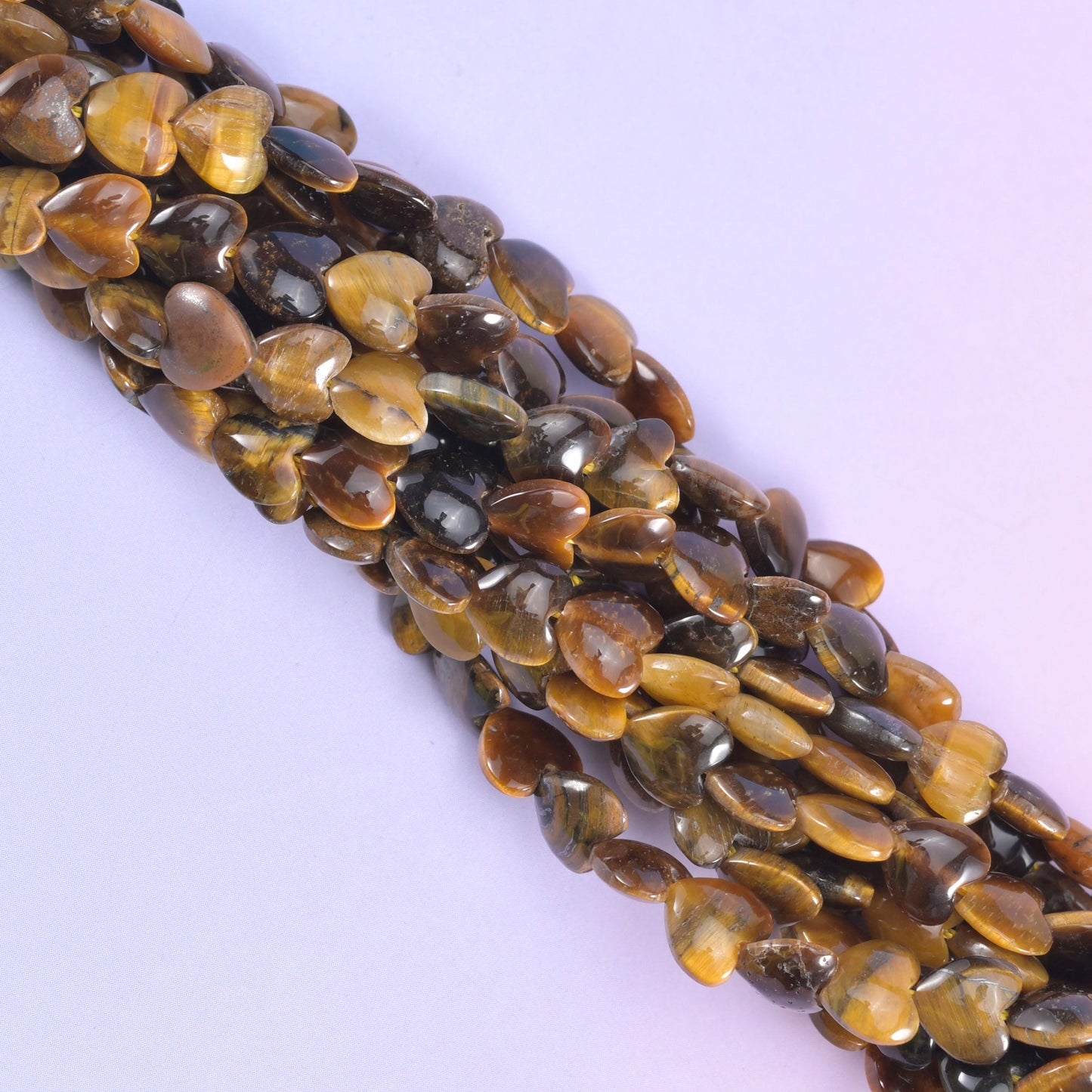 Tiger Eye Heart Beads 6mm Jewelry Making Strand