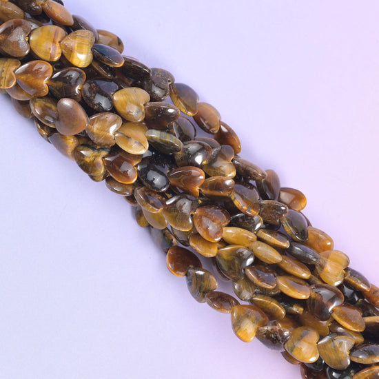 Tiger Eye Heart Beads 6mm Jewelry Making Strand