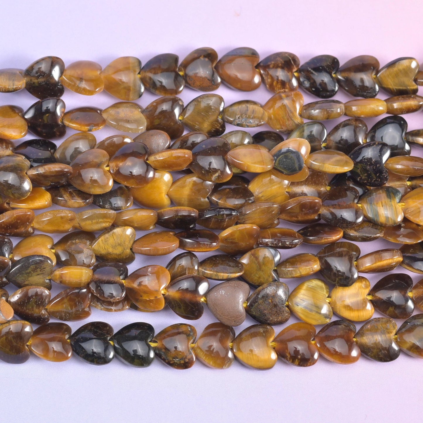 Tiger Eye Heart Beads 6mm Jewelry Making Strand