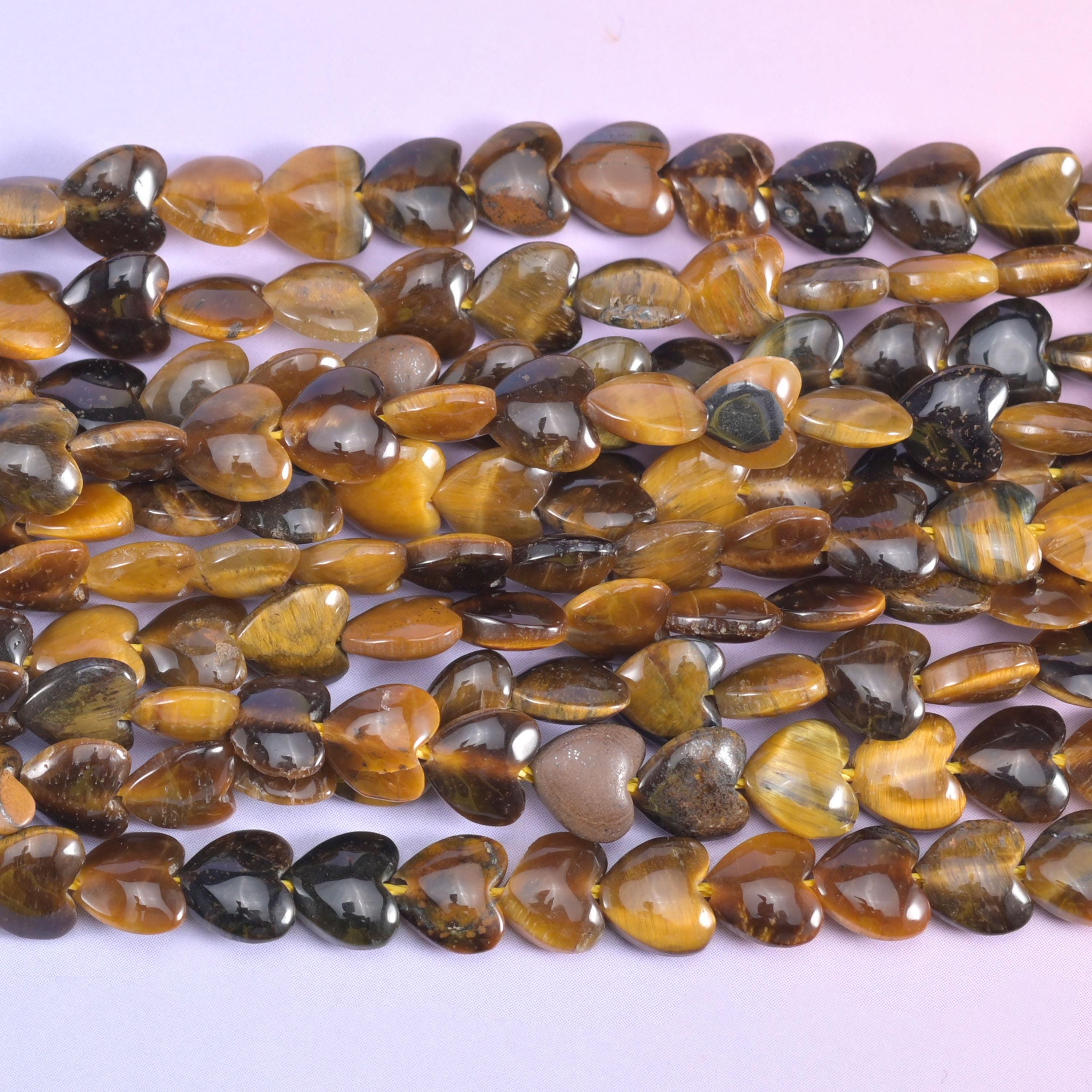 Tiger Eye Heart Beads 6mm Jewelry Making Strand