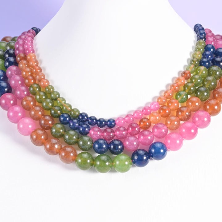 Tourmaline Color Dyed Jade Smooth Round Beads 6mm 8mm 10mm 12mm Jewelry Making 15 Inch Strand