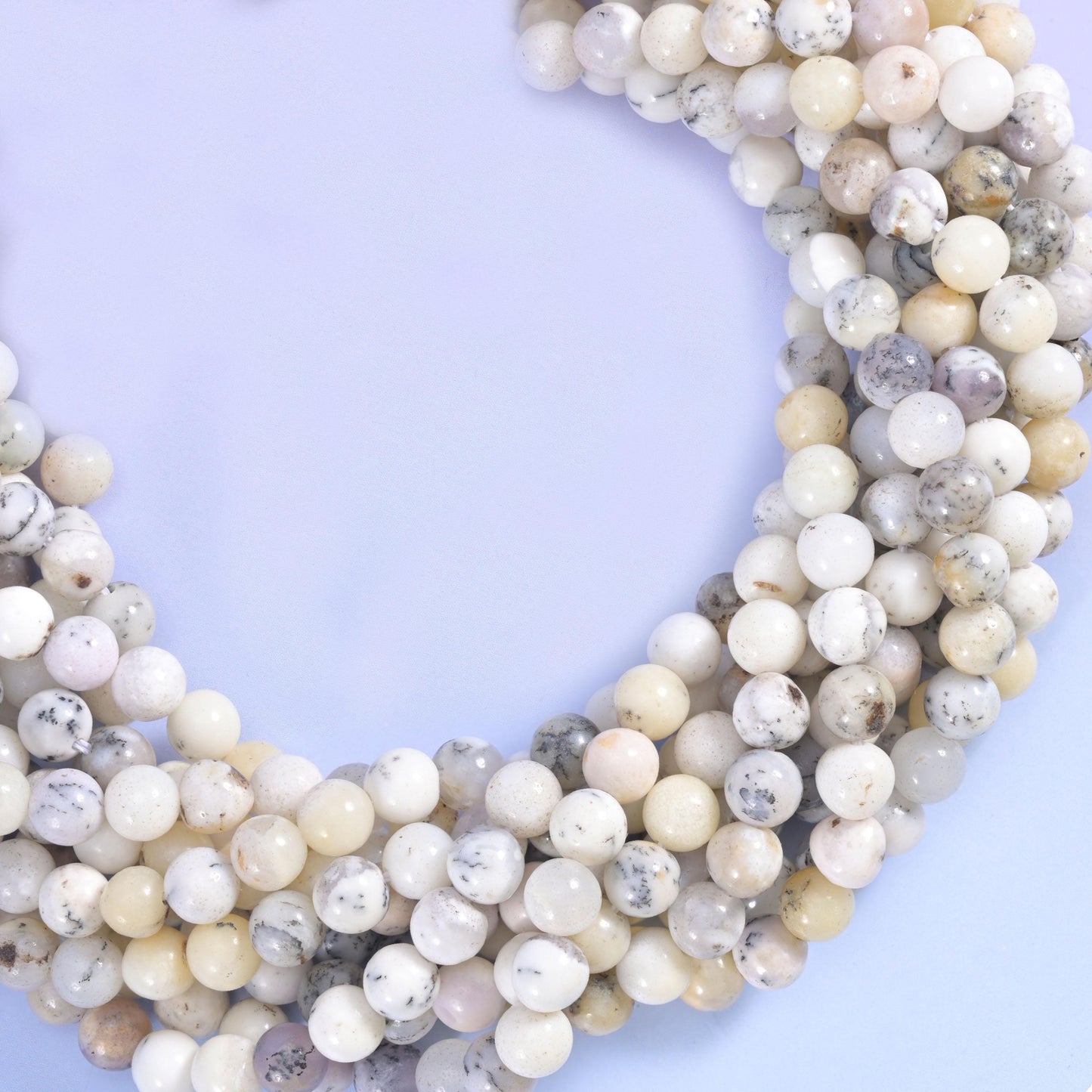 White Opal Smooth Round Beads 4mm 6mm 8mm 10mm Jewelry Making 15.5 Inch Strand