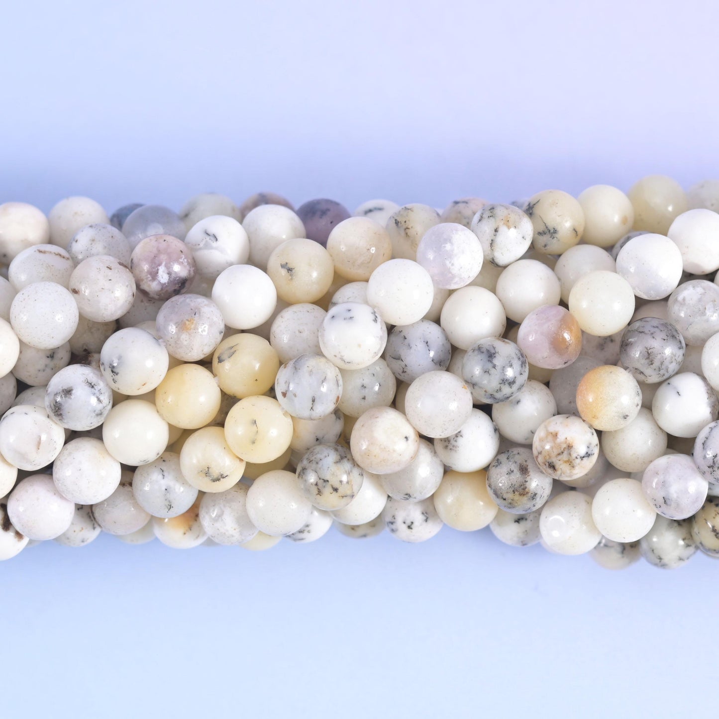 White Opal Smooth Round Beads 4mm 6mm 8mm 10mm Jewelry Making 15.5 Inch Strand