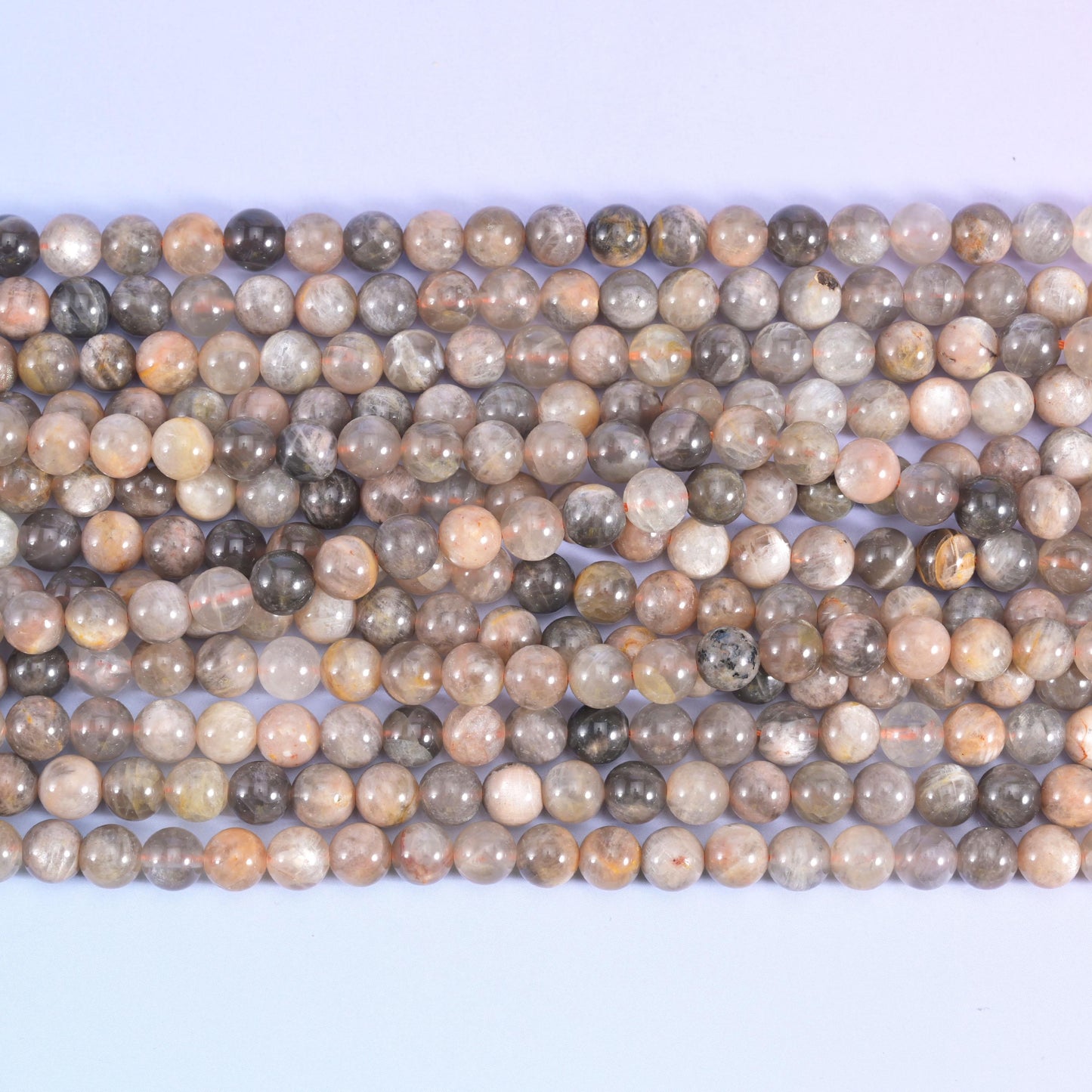 Black Moonstone Smooth Round Beads 6mm 8mm 10mm 12mm Jewelry Making 15.5 Inch Strand