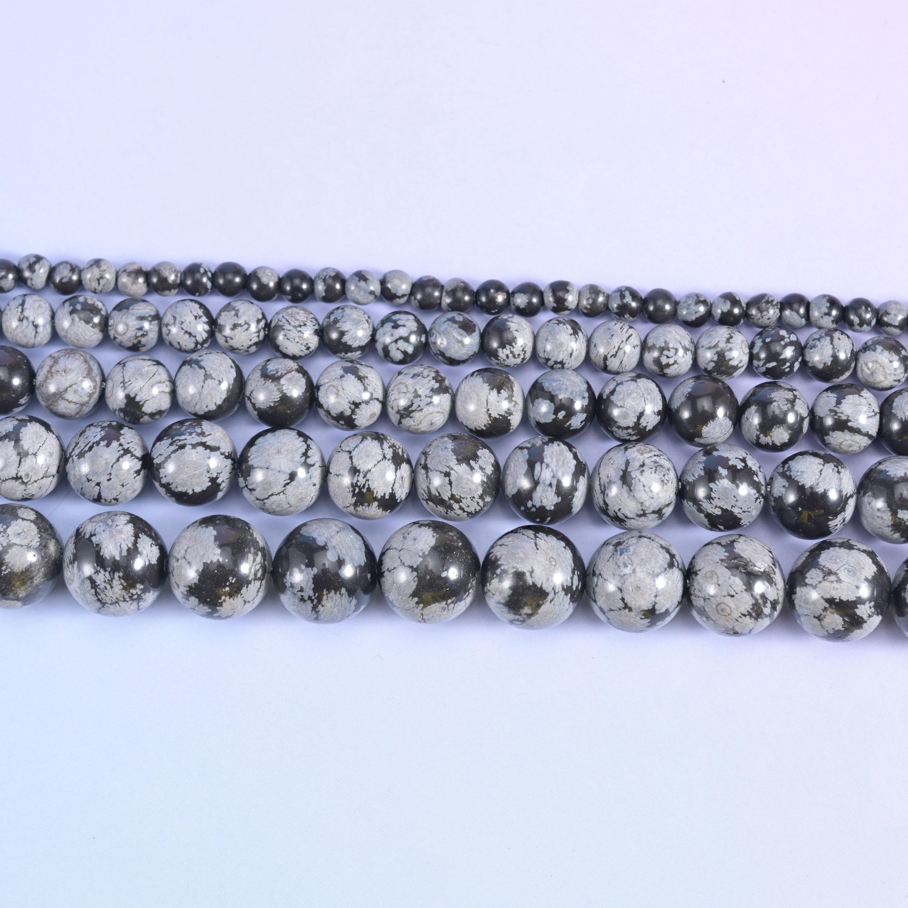 Snowflake Jasper Smooth Round Beads 4mm 6mm 8mm 10mm 12mm Jewelry Making 15 Inch Strand