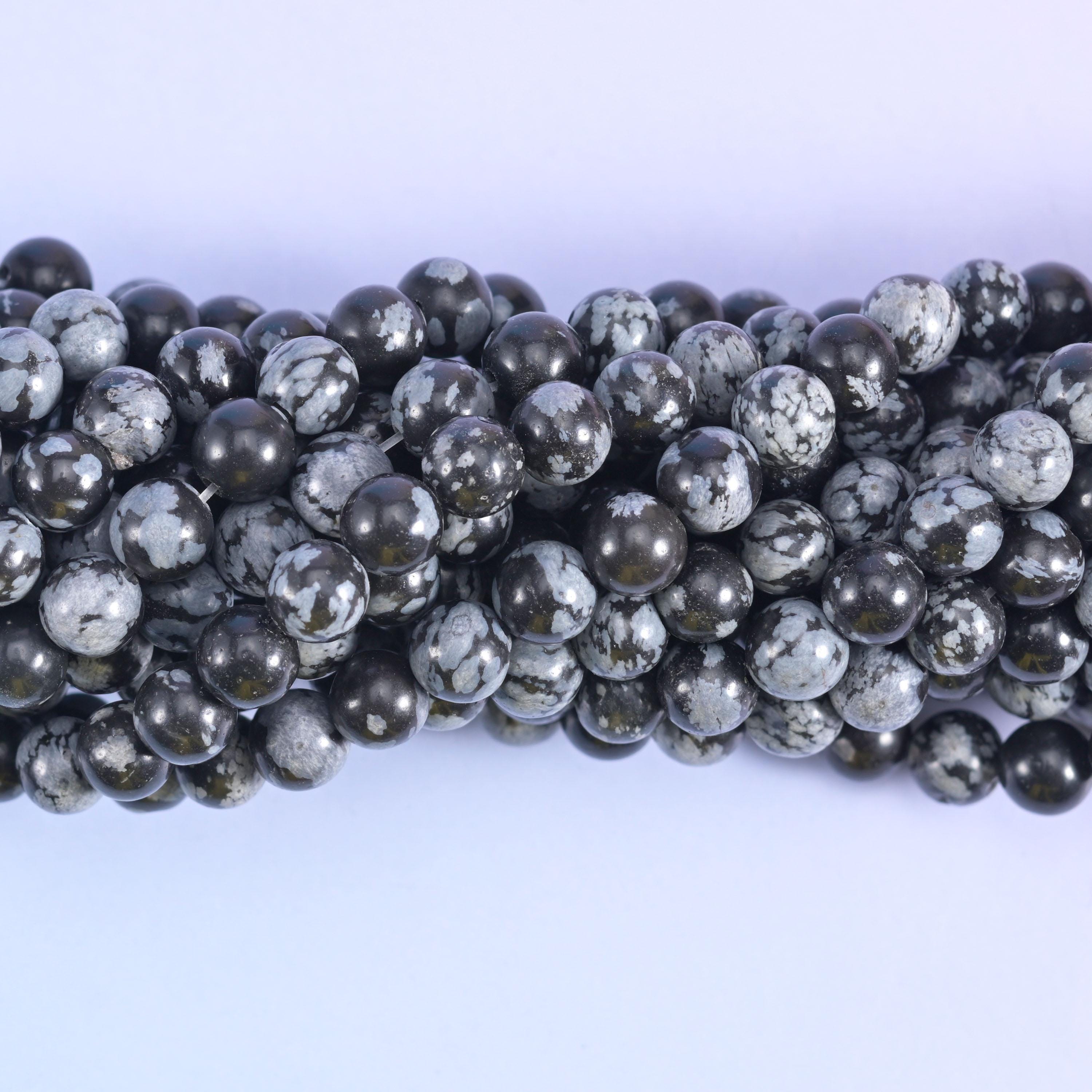 Snowflake Jasper Smooth Round Beads 4mm 6mm 8mm 10mm 12mm Jewelry Making 15 Inch Strand
