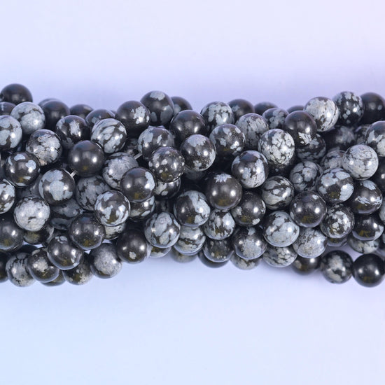 Snowflake Jasper Smooth Round Beads 4mm 6mm 8mm 10mm 12mm Jewelry Making 15 Inch Strand
