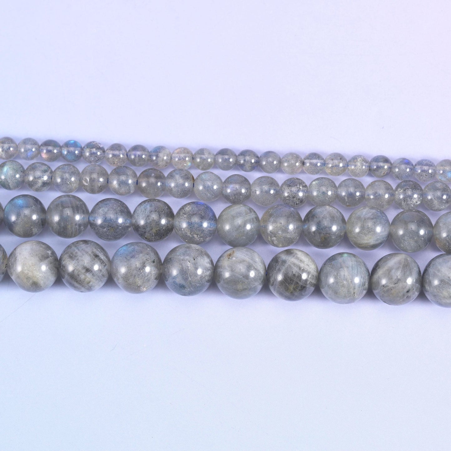 White Labradorite Smooth Round Beads 4mm 6mm 8mm 10mm Jewelry Making 15.5 Inch Strand