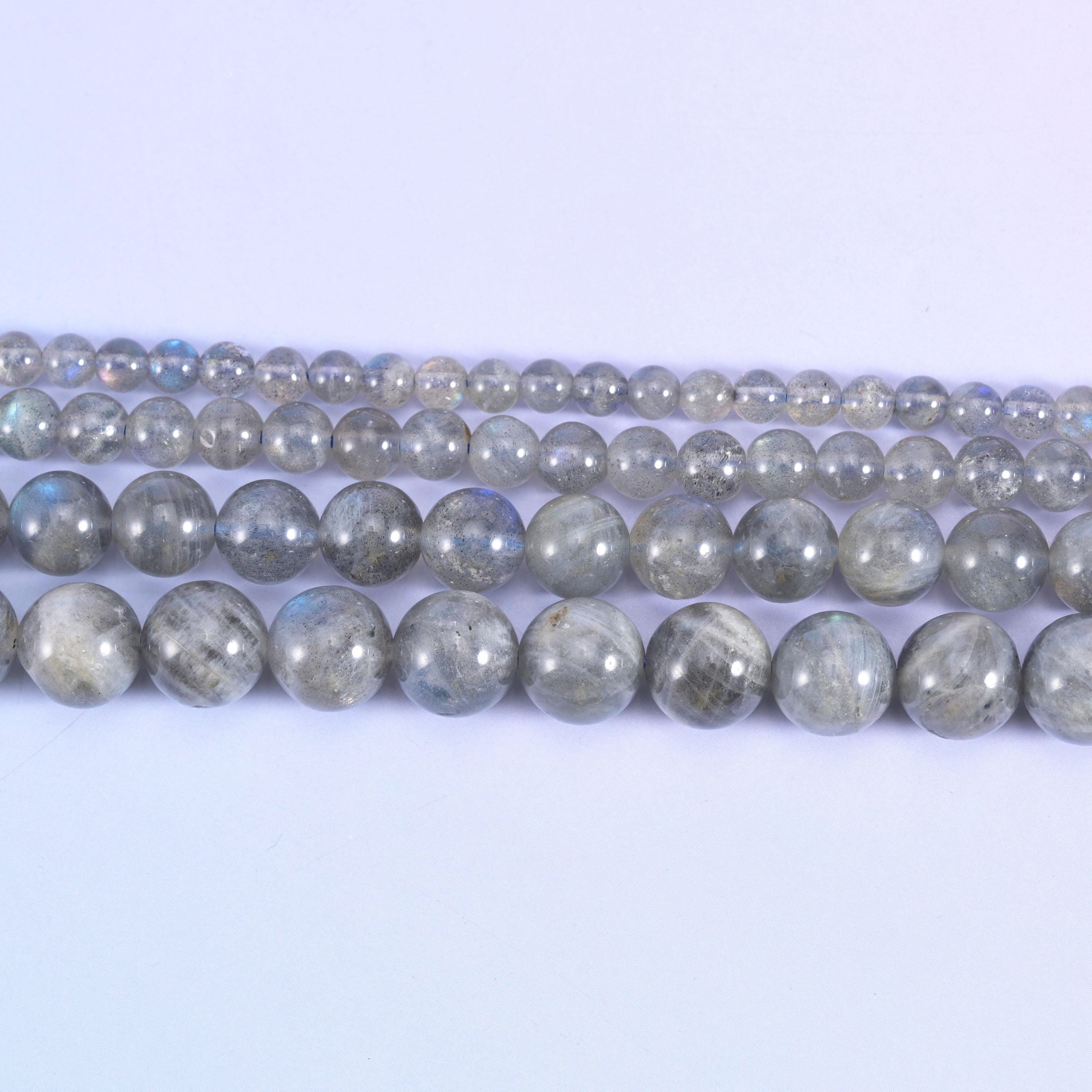 White Labradorite Smooth Round Beads 4mm 6mm 8mm 10mm Jewelry Making 15.5 Inch Strand