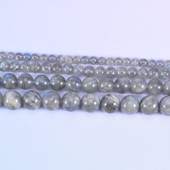 White Labradorite Smooth Round Beads 4mm 6mm 8mm 10mm Jewelry Making 15.5 Inch Strand