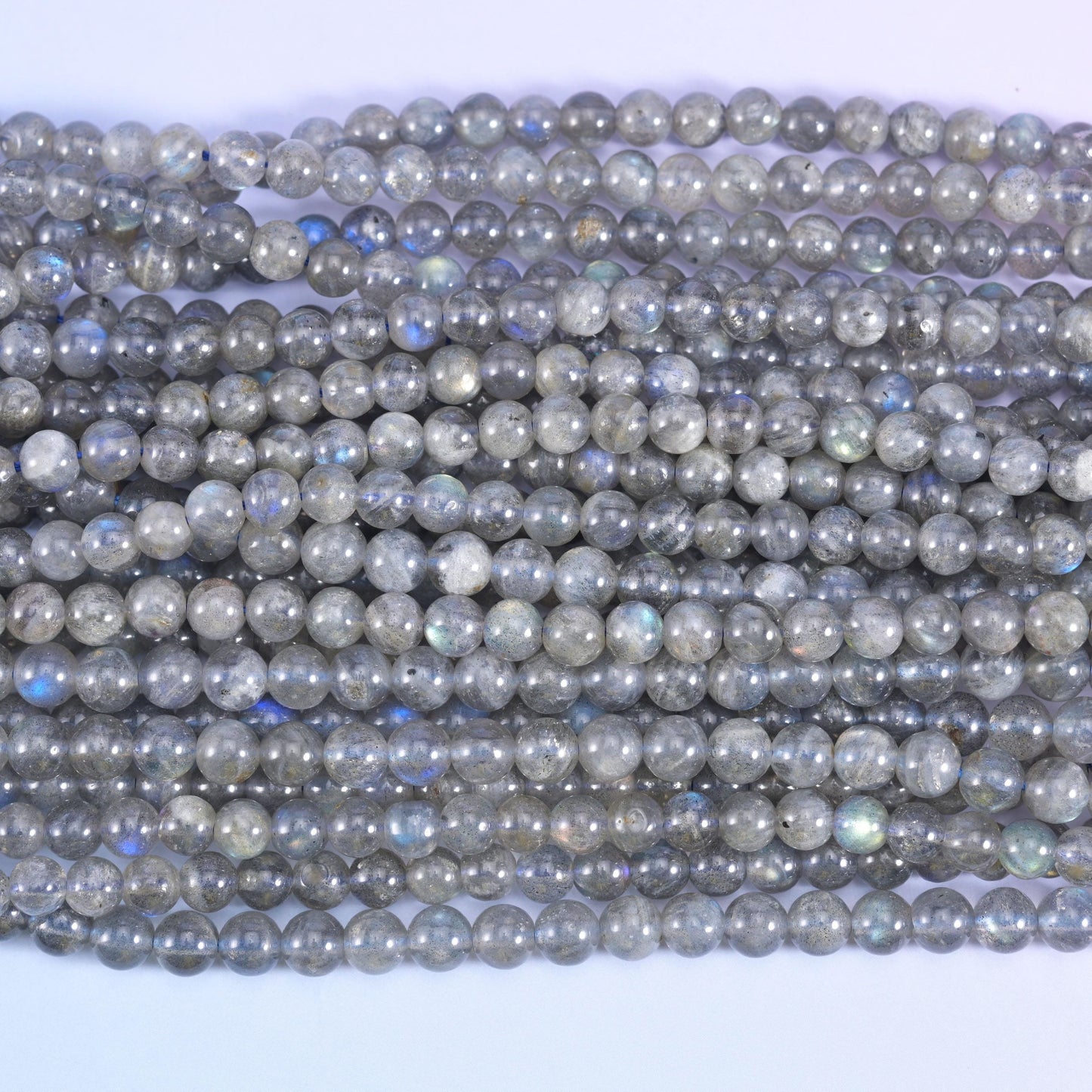 White Labradorite Smooth Round Beads 4mm 6mm 8mm 10mm Jewelry Making 15.5 Inch Strand