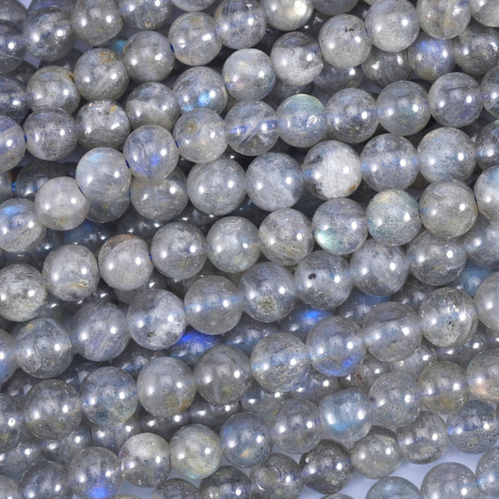White Labradorite Smooth Round Beads 4mm 6mm 8mm 10mm Jewelry Making 15.5 Inch Strand