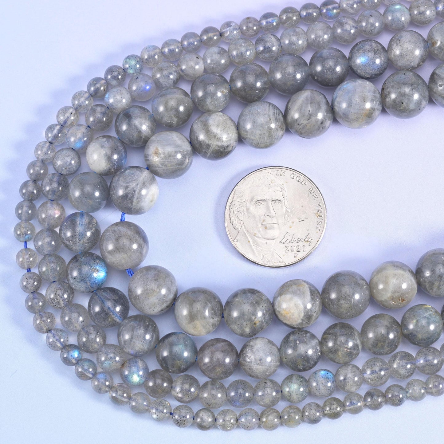 White Labradorite Smooth Round Beads 4mm 6mm 8mm 10mm Jewelry Making 15.5 Inch Strand