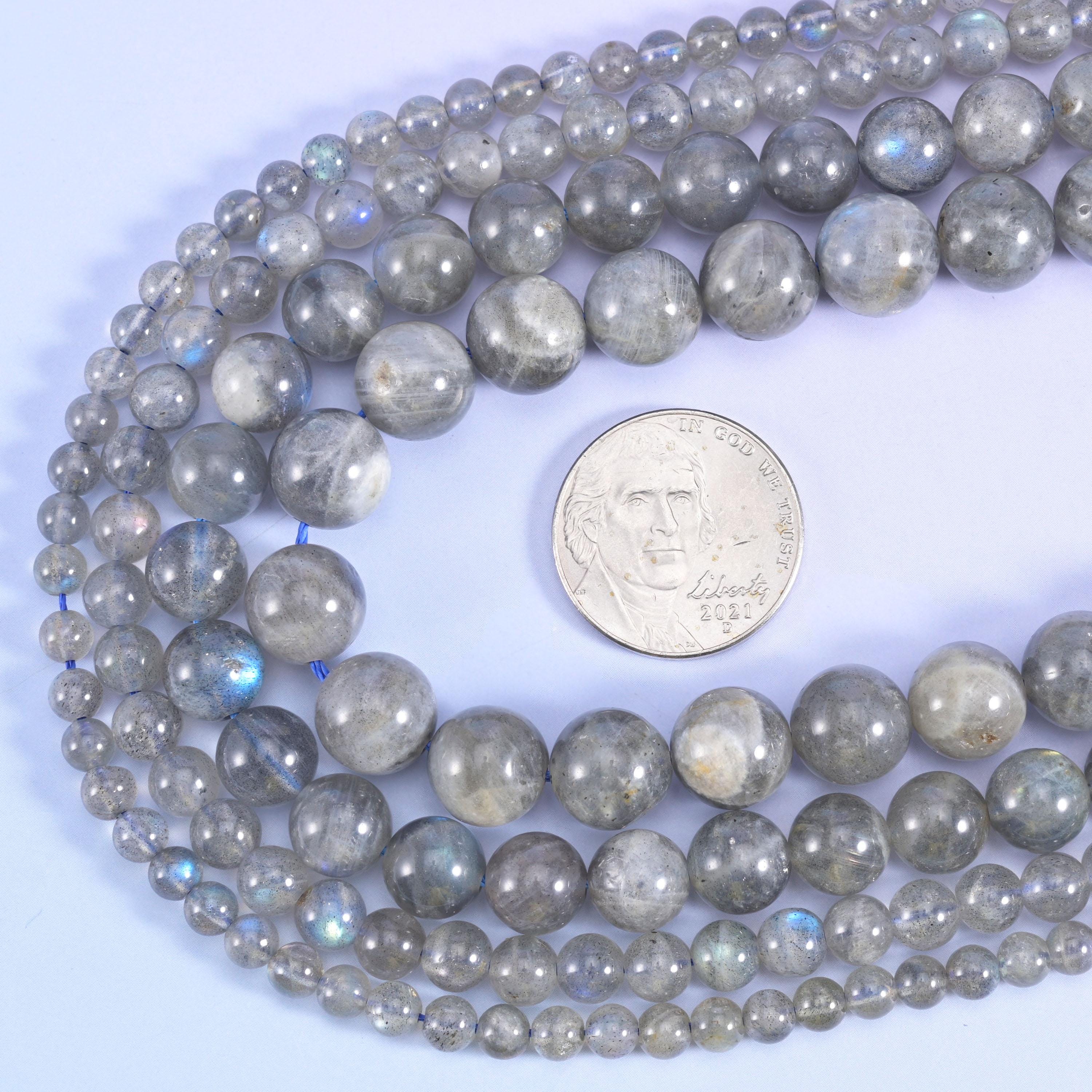 White Labradorite Smooth Round Beads 4mm 6mm 8mm 10mm Jewelry Making 15.5 Inch Strand