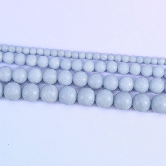 Angelite Matte Round Beads 4mm 6mm 8mm 10mm Jewelry Making 15 Inch Strand