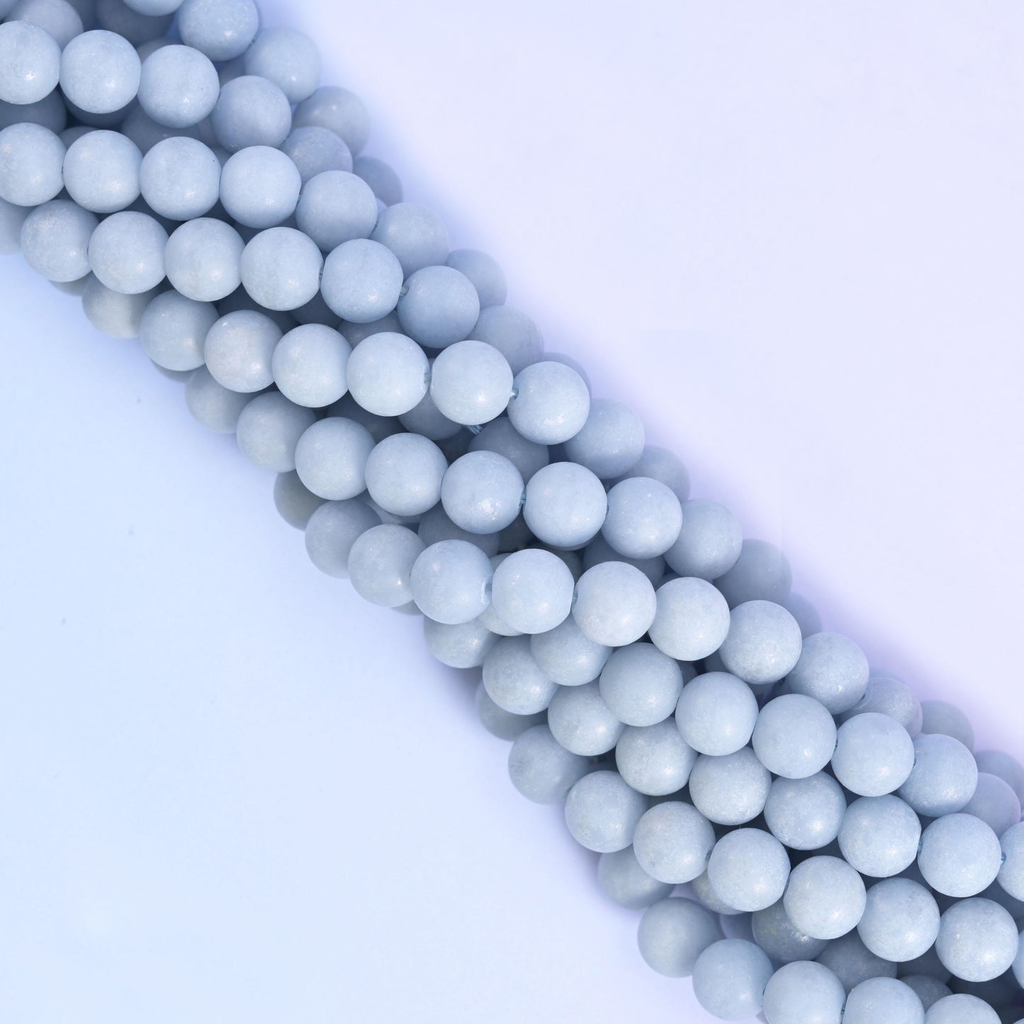 Angelite Matte Round Beads 4mm 6mm 8mm 10mm Jewelry Making 15 Inch Strand