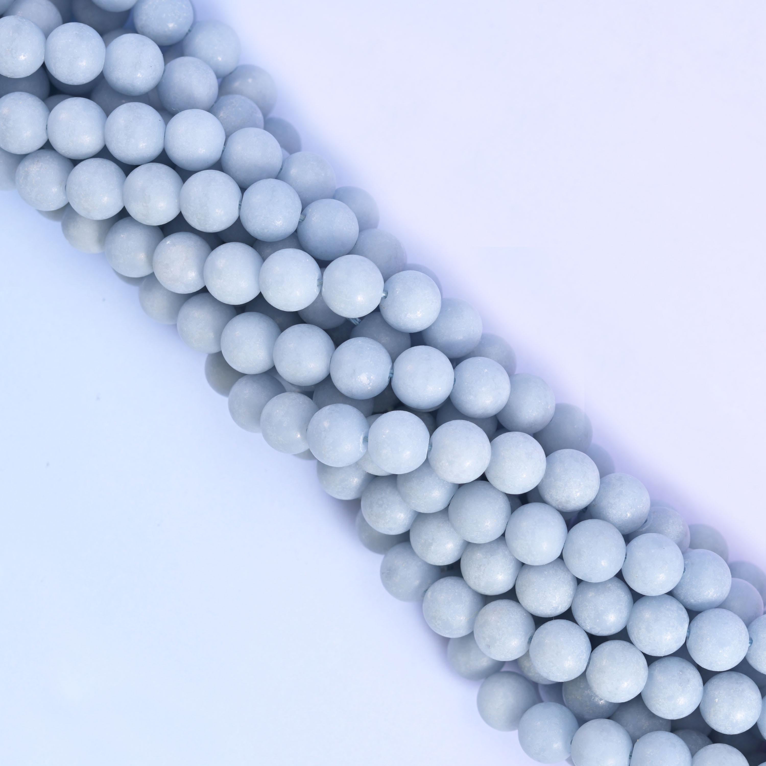 Angelite Matte Round Beads 4mm 6mm 8mm 10mm Jewelry Making 15 Inch Strand