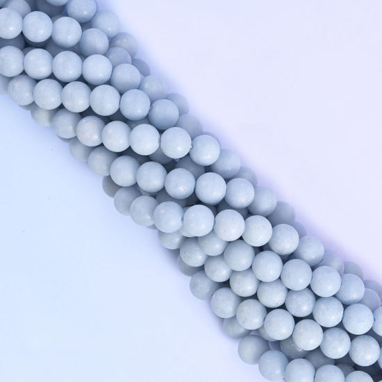 Angelite Matte Round Beads 4mm 6mm 8mm 10mm Jewelry Making 15 Inch Strand