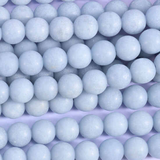 Angelite Matte Round Beads 4mm 6mm 8mm 10mm Jewelry Making 15 Inch Strand