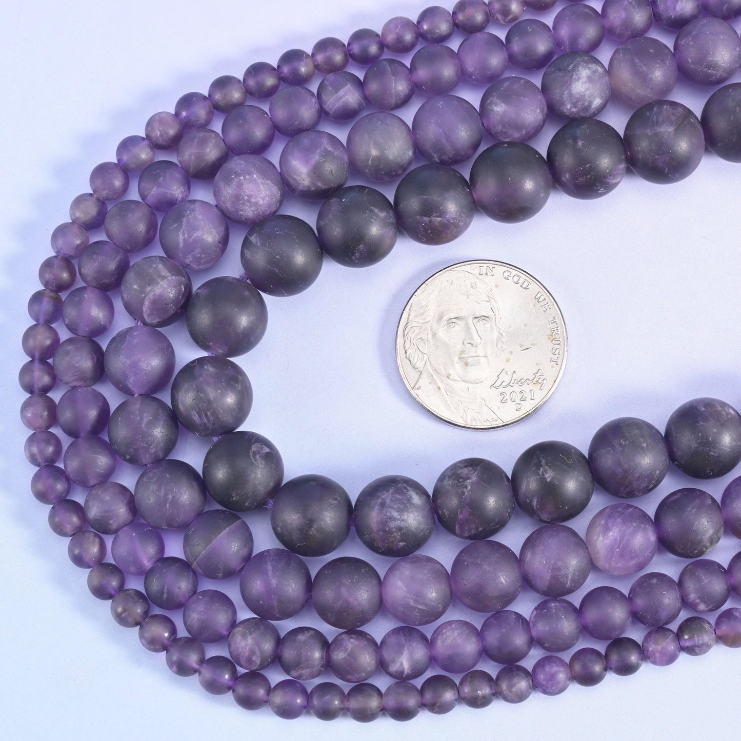 Amethyst Matte Round Beads 4mm 6mm 8mm 10mm Jewelry Making 15 Inch Strand