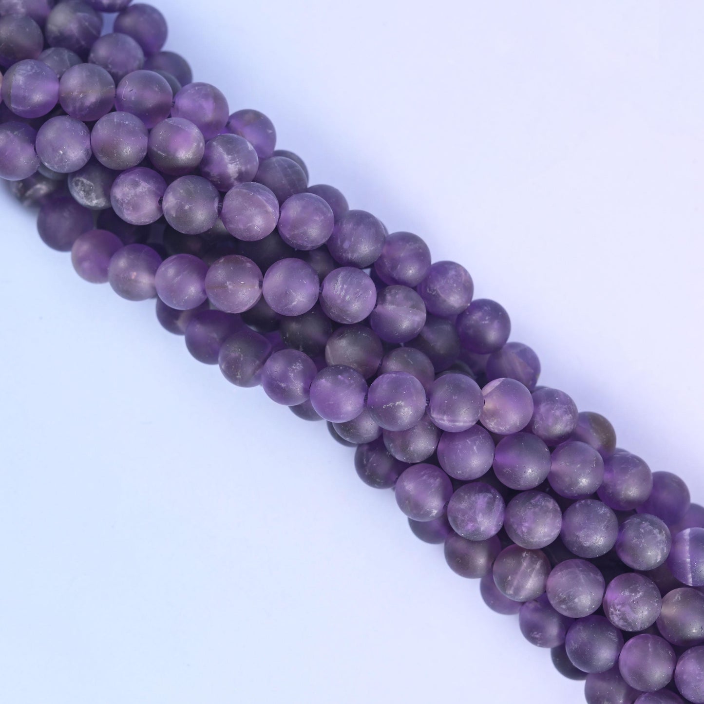 Amethyst Matte Round Beads 4mm 6mm 8mm 10mm Jewelry Making 15 Inch Strand