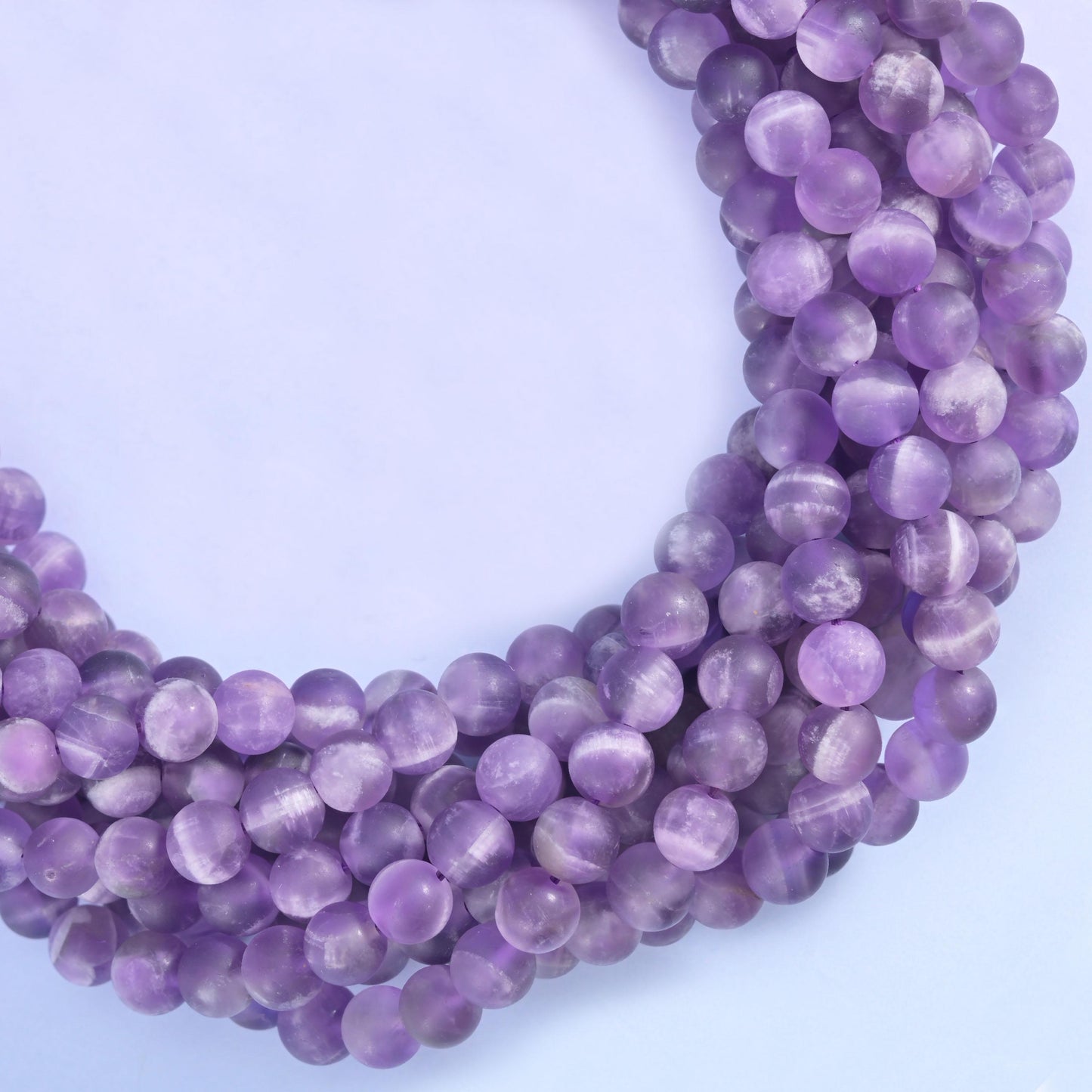 Chevron Amethyst Matte Round Beads 4mm 6mm 8mm 10mm Jewelry Making 15 Inch Strand