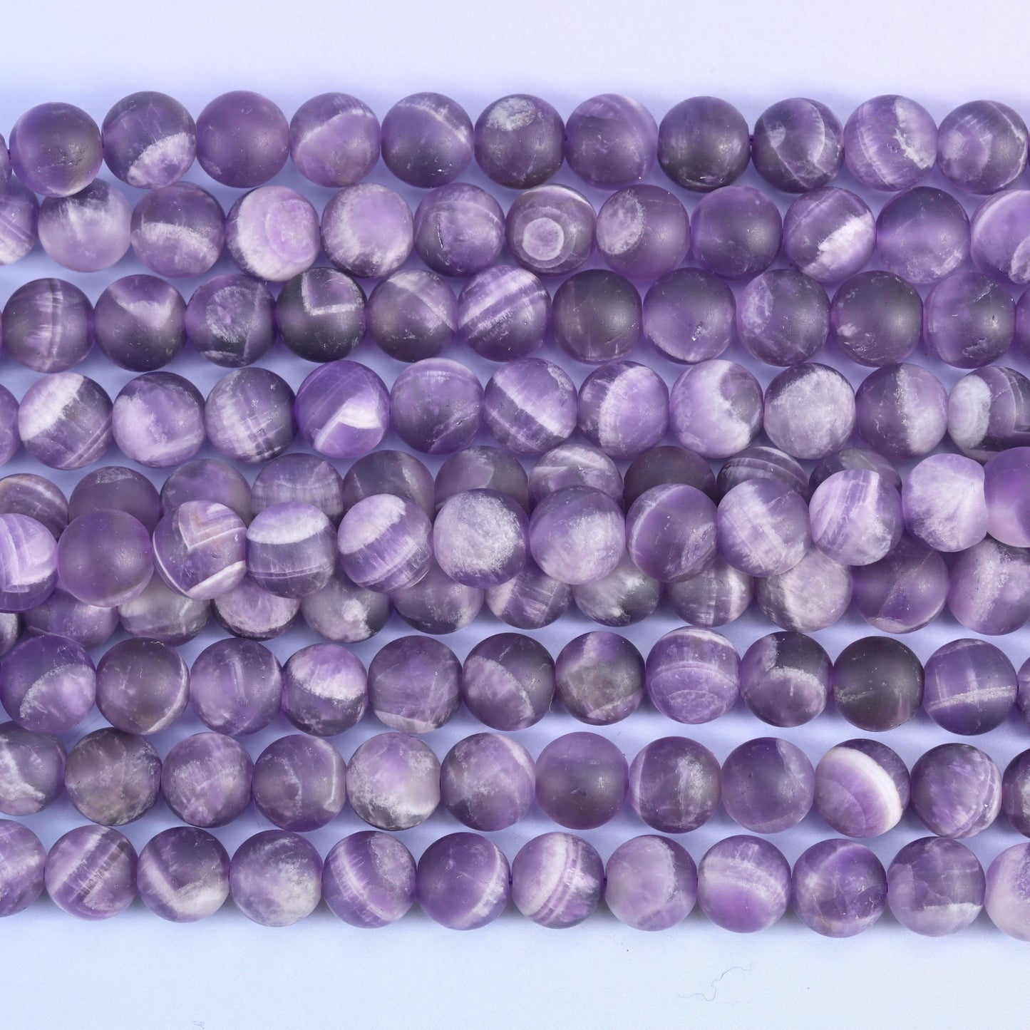 Chevron Amethyst Matte Round Beads 4mm 6mm 8mm 10mm Jewelry Making 15 Inch Strand
