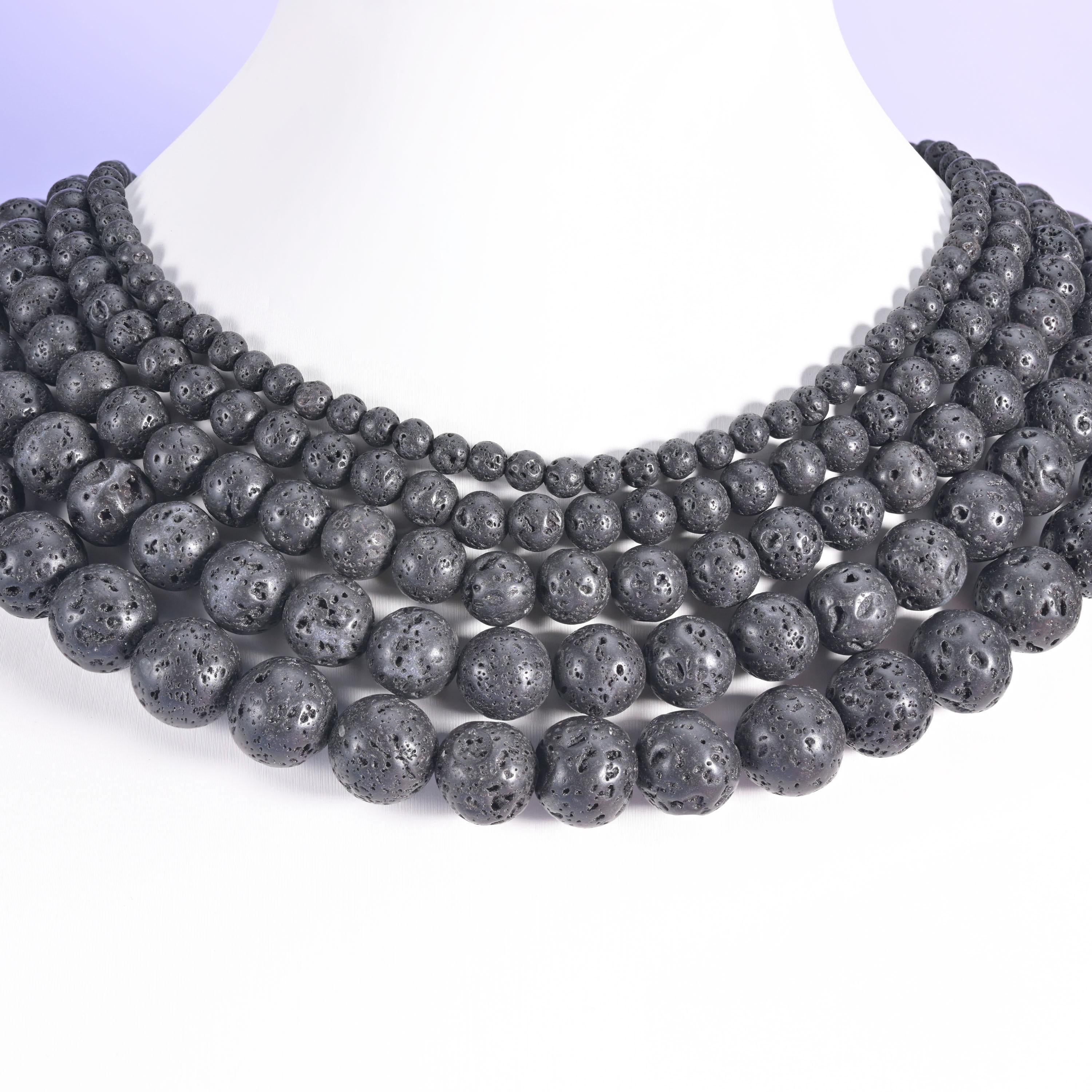 Lava Rock Stone Round Beads 4mm 6mm 8mm 10mm 12mm Jewelry Making 15 Inch Strand
