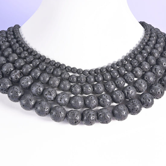 Lava Rock Stone Round Beads 4mm 6mm 8mm 10mm 12mm Jewelry Making 15 Inch Strand