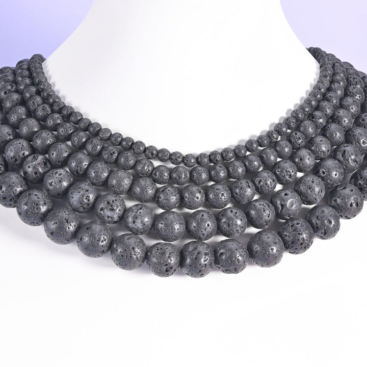Lava Rock Stone Round Beads 4mm 6mm 8mm 10mm 12mm Jewelry Making 15 Inch Strand
