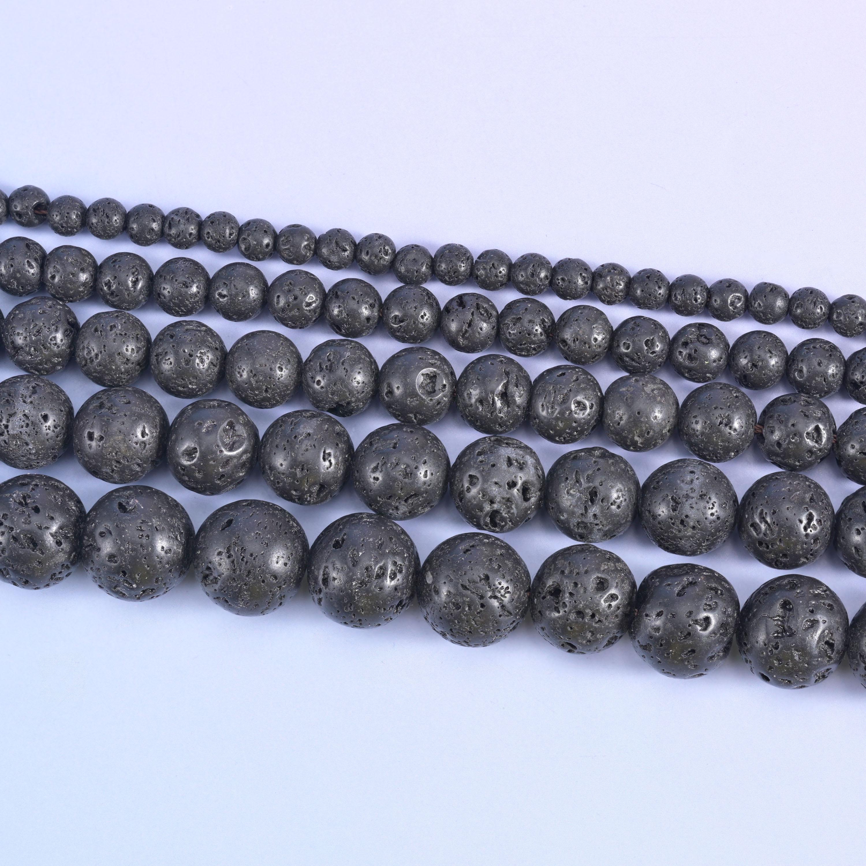 Lava Rock Stone Round Beads 4mm 6mm 8mm 10mm 12mm Jewelry Making 15 Inch Strand