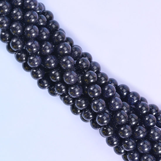 Blue Sandstone Smooth Round Beads 6mm 8mm 10mm 12mm Jewelry Making 15 Inch Strand