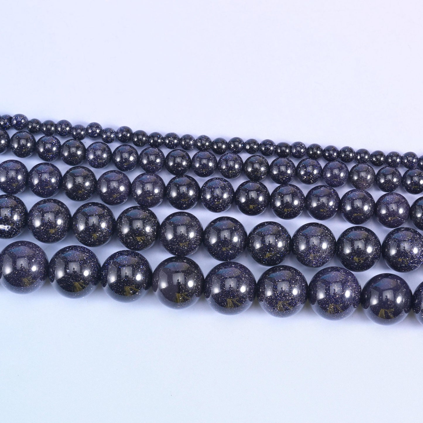 Blue Sandstone Smooth Round Beads 6mm 8mm 10mm 12mm Jewelry Making 15 Inch Strand