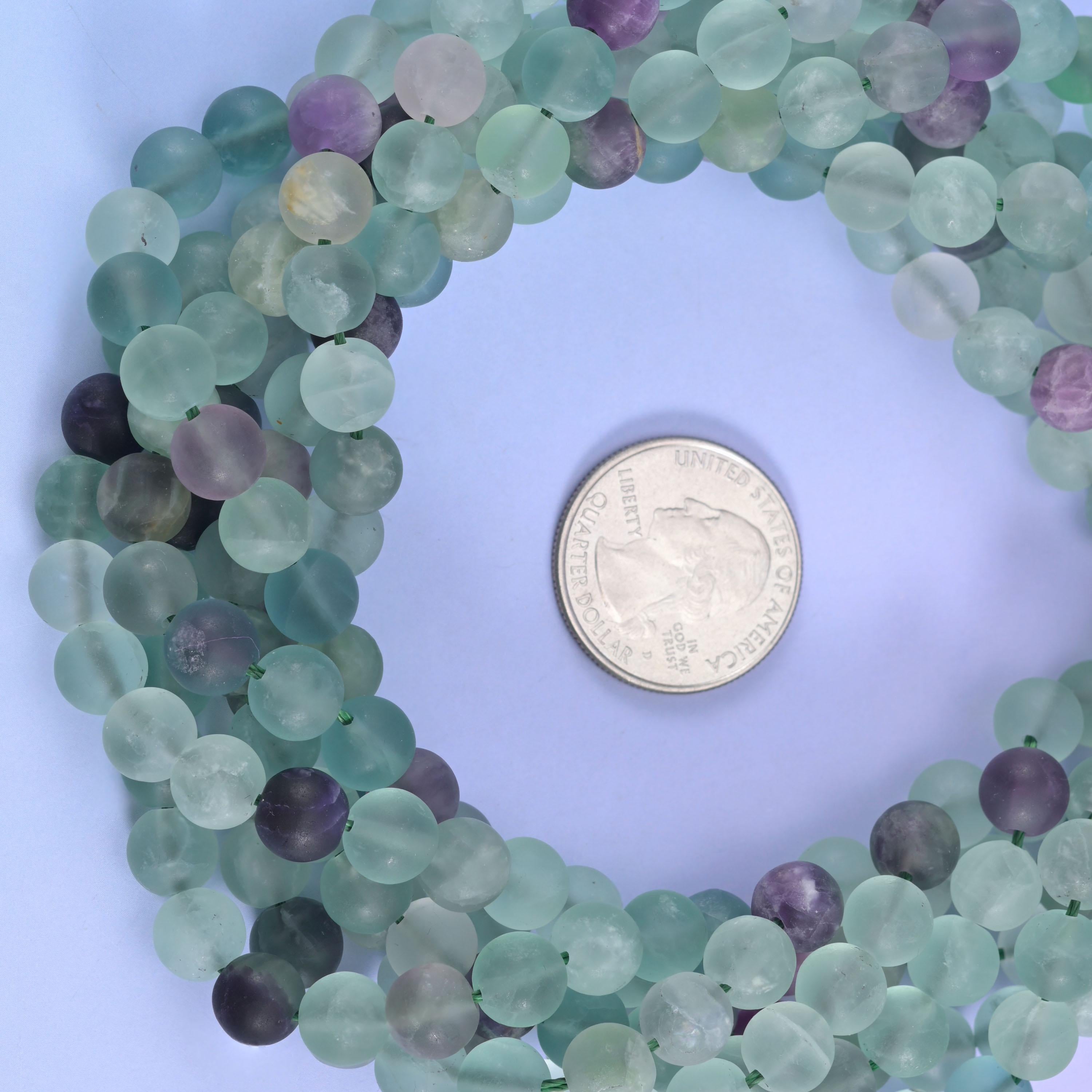 Colorful Fluorite Matte Round Beads 4mm 6mm 8mm 10mm Jewelry Making 15 Inch Strand