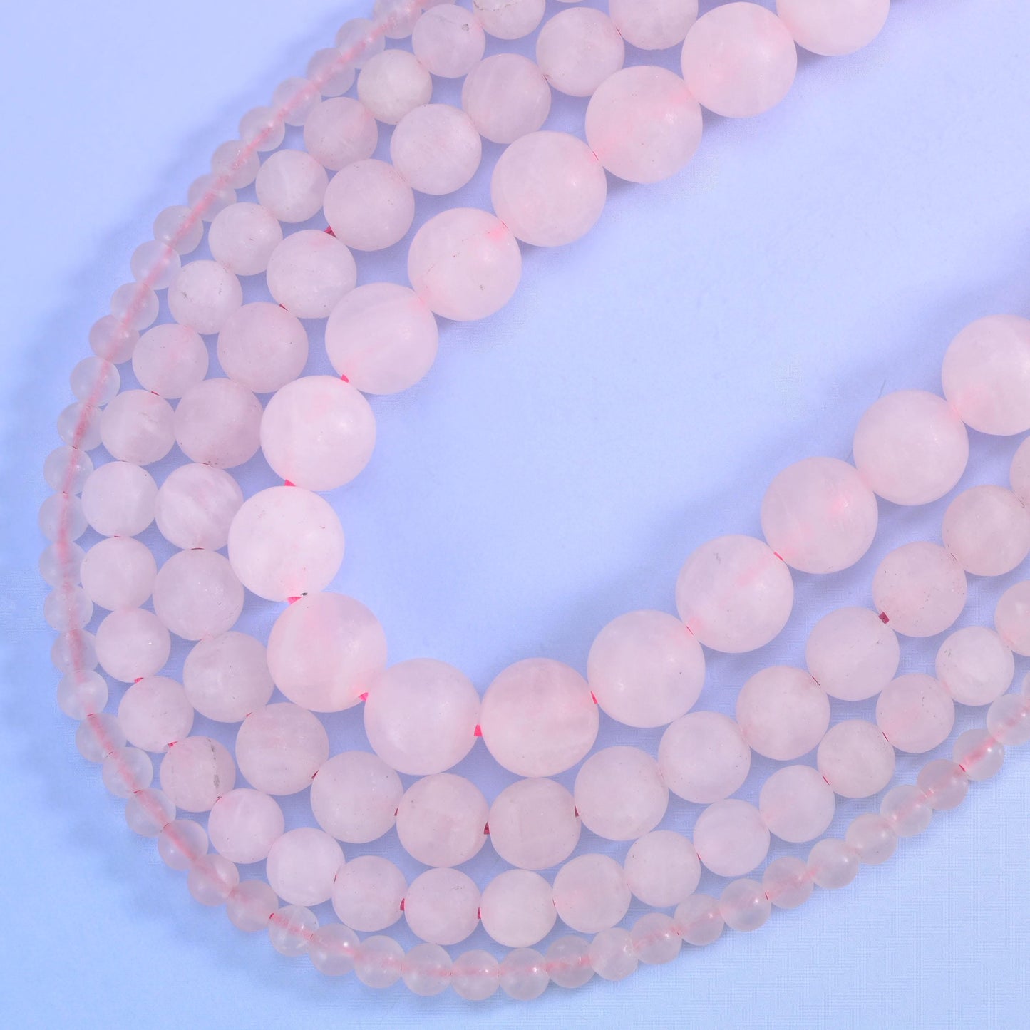 Rose Quartz Matte Round Beads 4mm 6mm 8mm 10mm Jewelry Making 15 Inch Strand