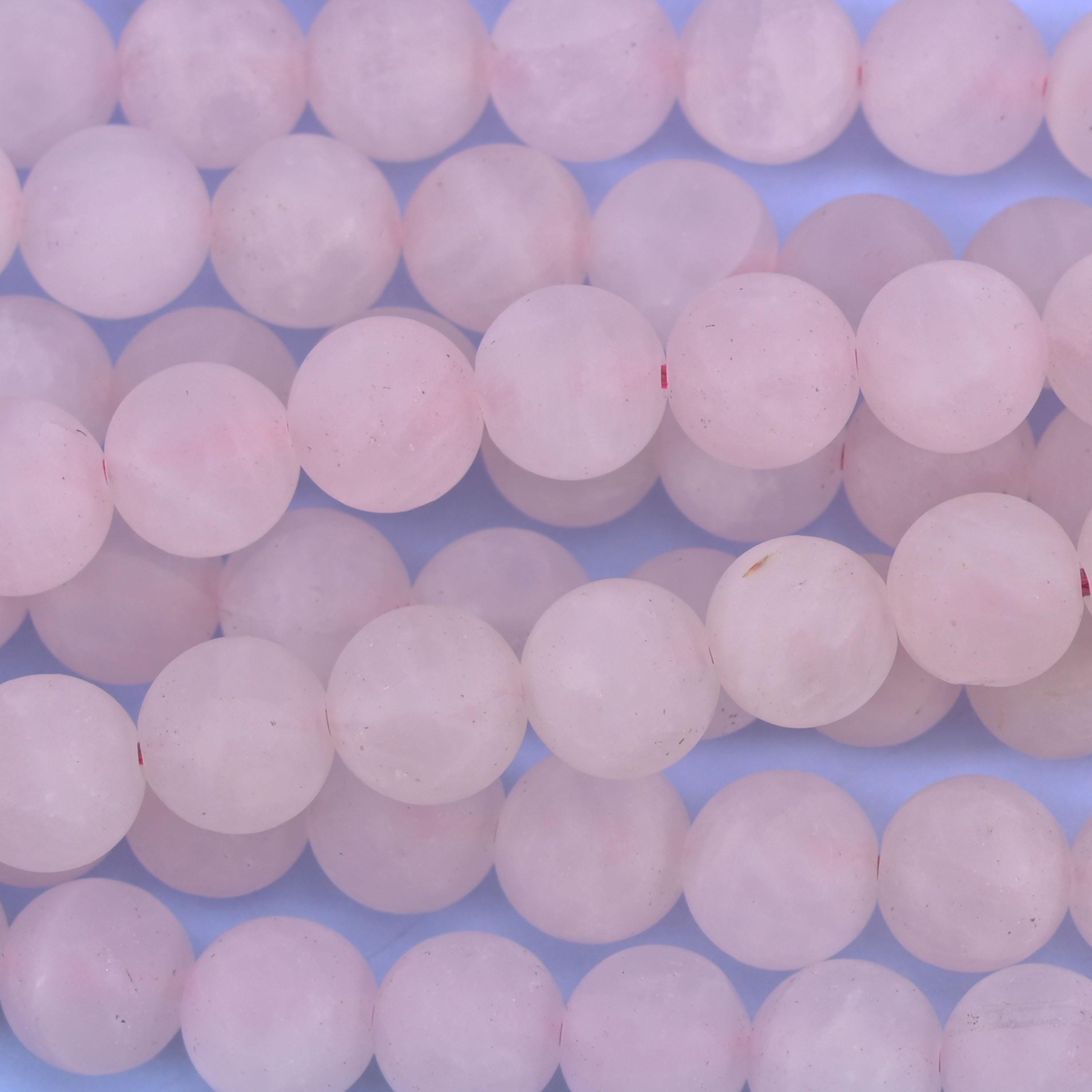 Rose Quartz Matte Round Beads 4mm 6mm 8mm 10mm Jewelry Making 15 Inch Strand