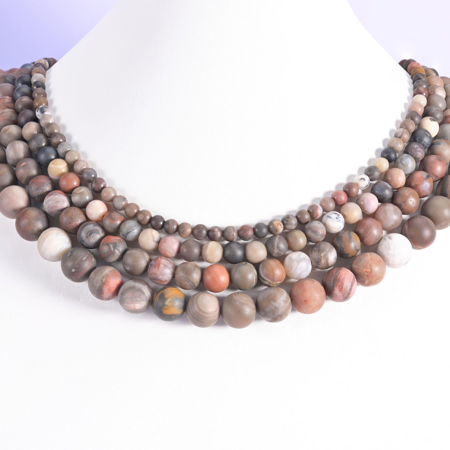 Petrified Wood Matte Round Beads 4mm 6mm 8mm 10mm Jewelry Making 15 Inch Strand
