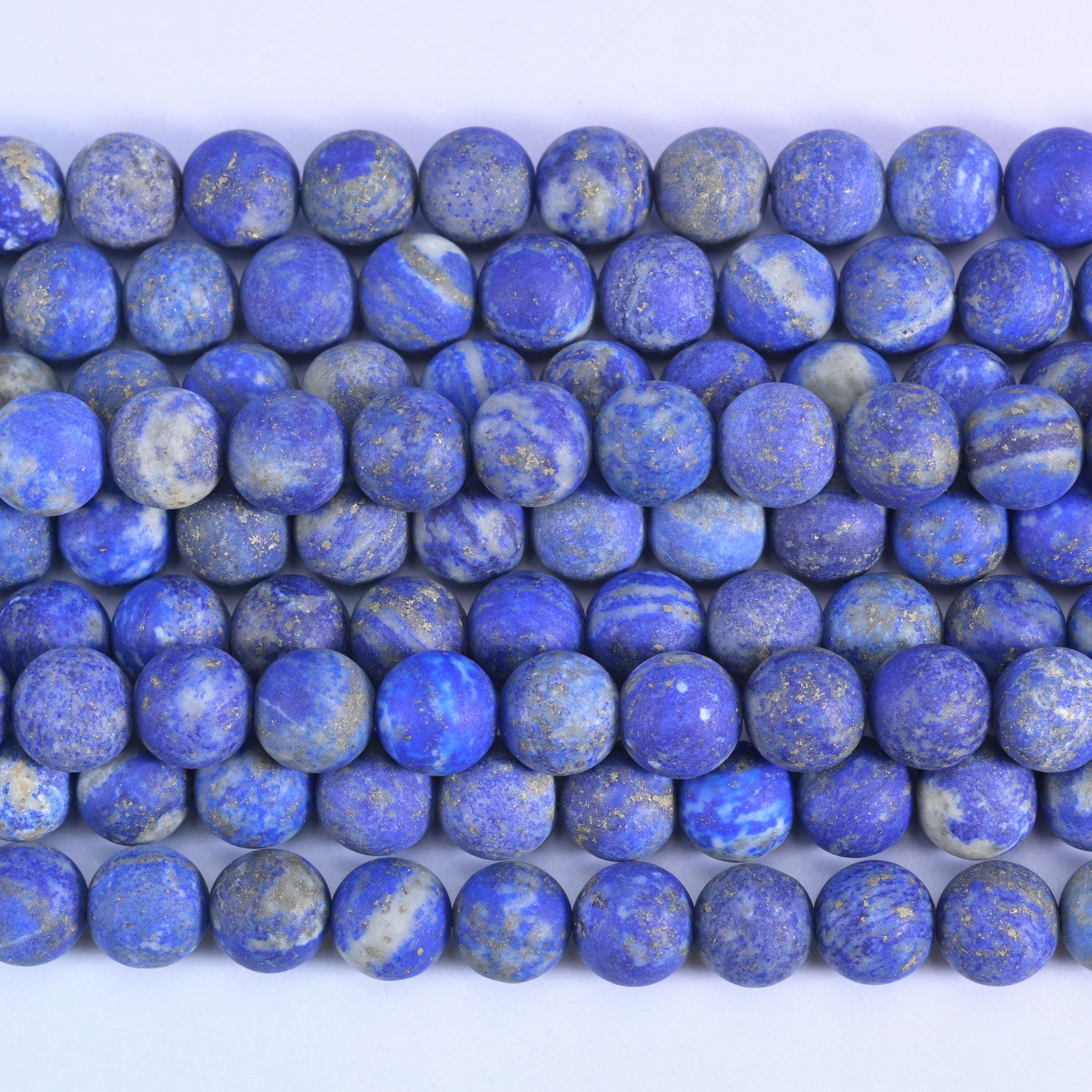 Lapis Lazuli Matte Round Beads 4mm 6mm 8mm 10mm Jewelry Making 15 Inch Strand