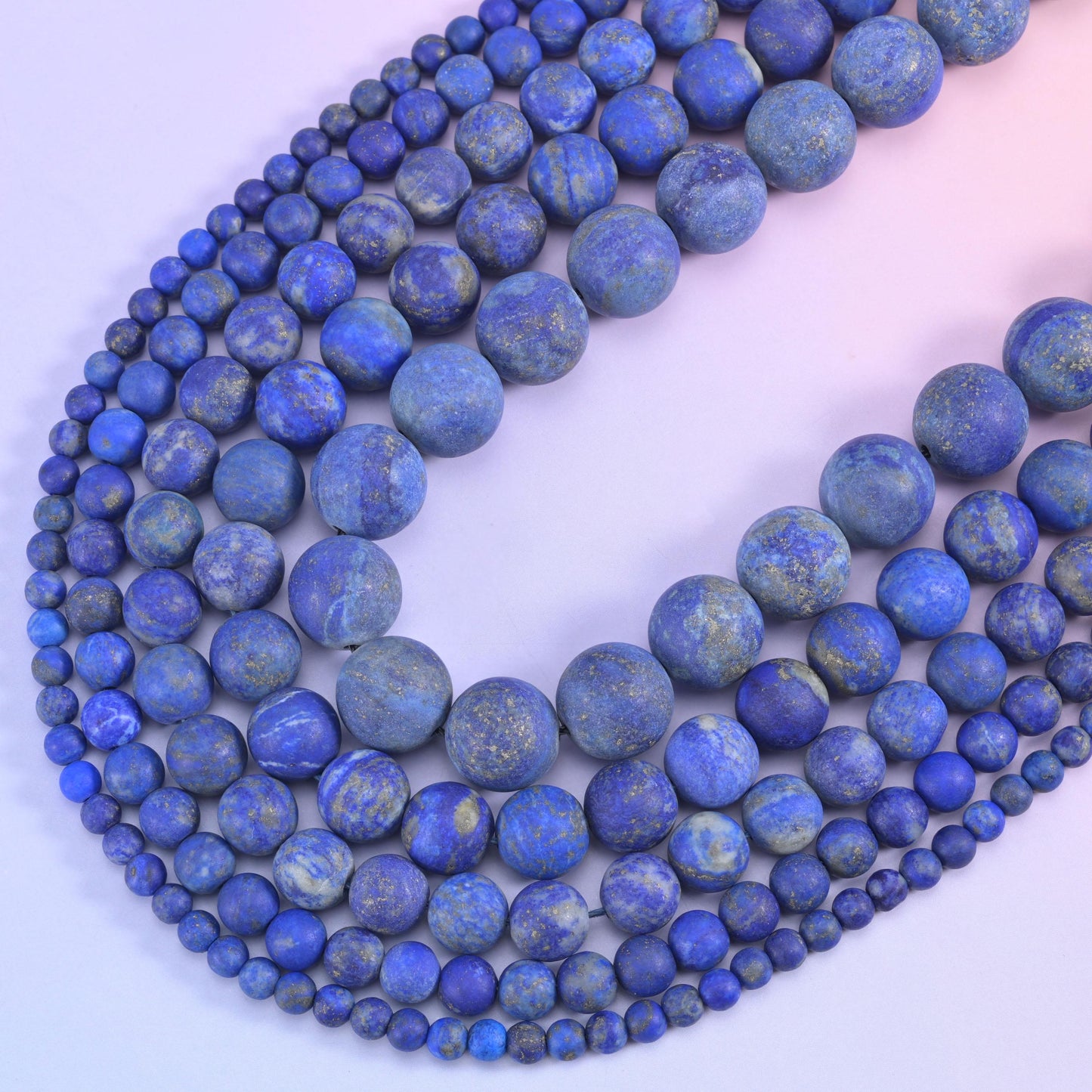 Lapis Lazuli Matte Round Beads 4mm 6mm 8mm 10mm Jewelry Making 15 Inch Strand
