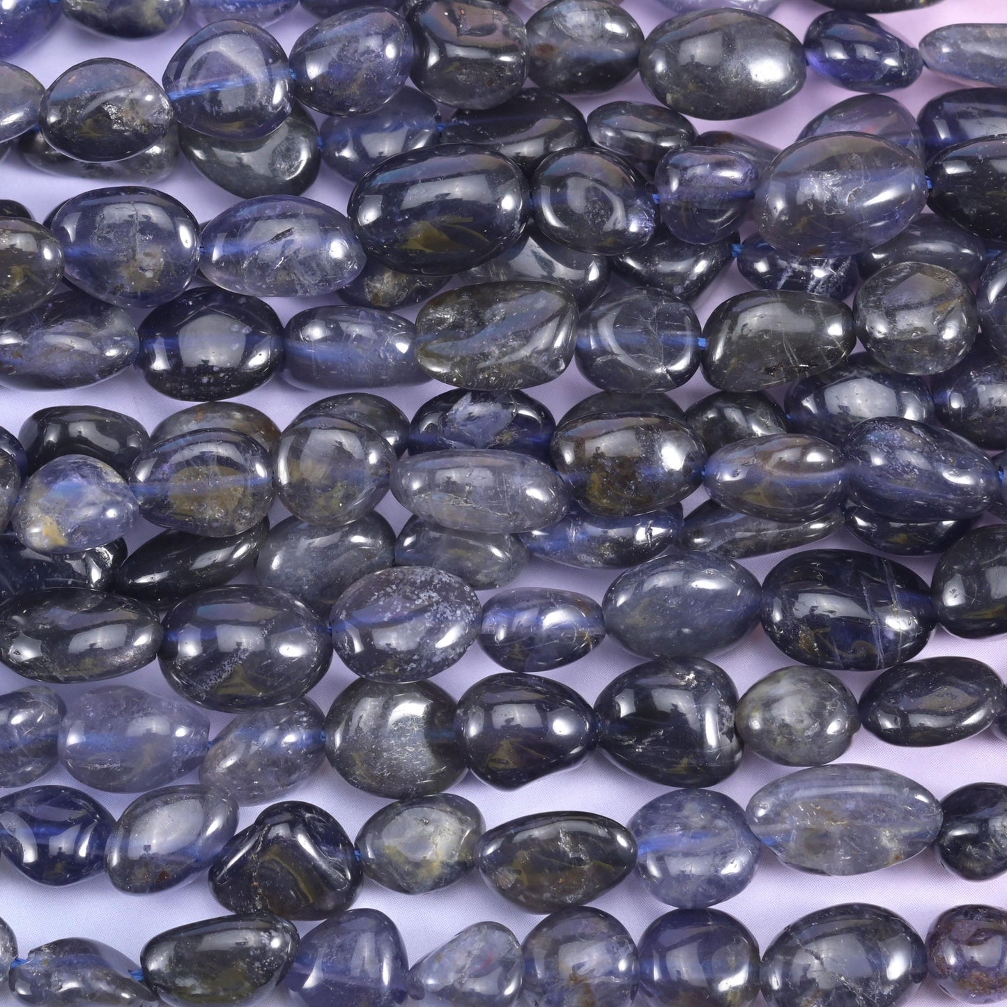 Iolite Pebble Nugget Beads 5-10mm Jewelry Making 15.5 Inch Strand