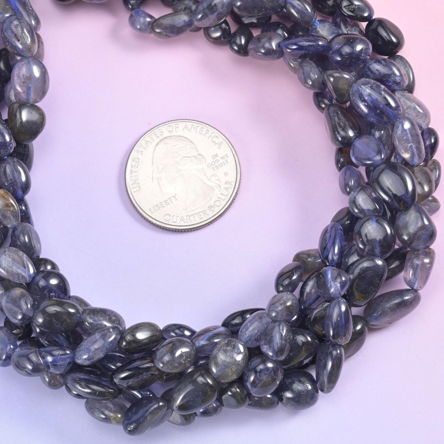 Iolite Pebble Nugget Beads 5-10mm Jewelry Making 15.5 Inch Strand